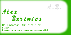 alex marinics business card
